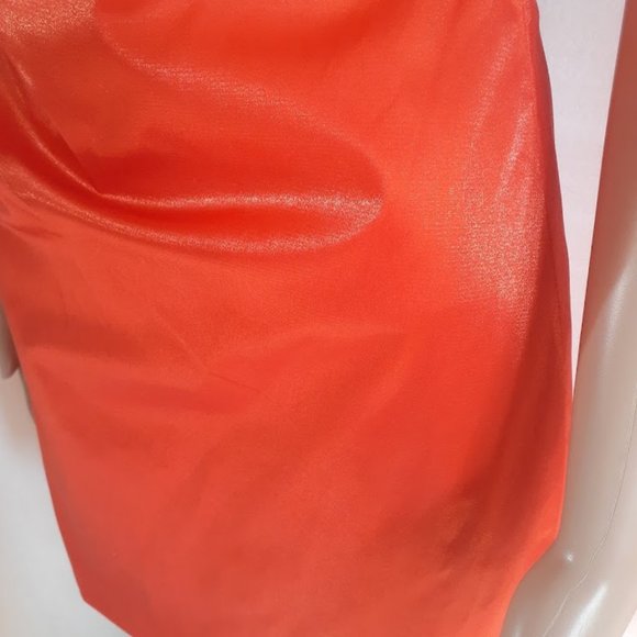 NWT lAUNDRY BY SHELLI SEGALHOT  ORANGE ONE SHOULDER RUFLE SHORT DRESS SIZE  US 6 - Picture 7 of 8